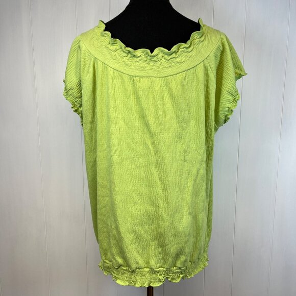 Dressbarn Sz Large Embroidered Floral Blouse With Ruffle Hem Cotton Blend Boho‎ - Picture 5 of 9